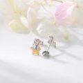 wholesale 925 Sterling Silver Cute Horse Earrings Wholesale With Gold Star Base-0-1