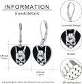 wholesale 925 Sterling Silver Heart-Shaped Rock Gesture Pendant Drop Earrings for Women Girls Gothic Punk Style  4cm Long-0-3