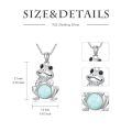 wholesale 925 Sterling Silver White Fire Opal & Turquoise Pendant Frog Necklace for Women Girls  48cm Chain Length-0-2