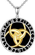 wholesale 925 Sterling Silver Viking Triskele Triple Spiral Runes Pendant Necklace for Women and Men-0-0
