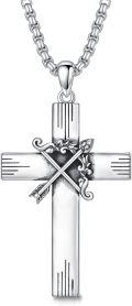 wholesale Sterling Silver Cross Pendant Necklace for Women Men Religious Jewelry Gift for Christmas Birthday Mothers Day-0-0