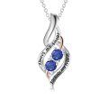 wholesale 925 Sterling Silver Twisted Pendant With Purple Stones-0-43