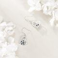 wholesale 925 Sterling Silver Heart-Shaped Soccer Ball Drop Earrings for Women Girls Sports Lover Gift-0-3