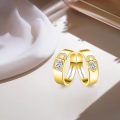 TOUPOP 10k 14k 18k Gold Moissanite Engagement Wedding Ring Set for Couples-0-3