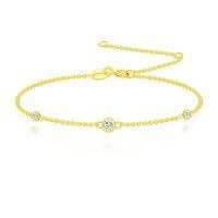 wholesale 14k Gold Amethyst Bracelet Wholesale With Three Purple Gems-04-Moissanite