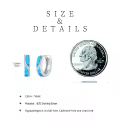 wholesale 925 Sterling Silver Blue Opal Viking Celtic Cross Huggie Hoop Earrings Wholesale 14g for Women Men Gifts-0-2