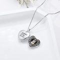 wholesale TOUPOP Locket Necklace Father Daughter Locket Mother Daughter Locket Necklace Sister Locket Family Locket Rose Heart Locket Pendant Necklace S925 Sterling Silver Gift Always In My Heart Locket -0-4