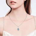 wholesale 925 Sterling Silver Blue Crystal Mermaid Scales Dolphin Pendant Necklaces Ocean s for Women and Girls-0-1
