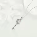 wholesale 925 Sterling Silver Key with Moon and Girl Charm Sporty Pendant Necklace for Girls & Women-0-3