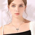 wholesale 925 Sterling Silver Dragonfly Urn Pendant Necklace Turquoise Stone Oxidized Memorial Jewelry-0-21