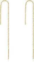 wholesale 14K Gold (G14K/AU585) & Crystal Pull-Through Earrings, 10cm, Hypoallergenic, Gift Boxed-0-0