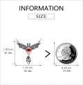 wholesale 925 Sterling Silver Bat Pendant Necklaces with Red Eye and Heart Charm Gothic s for Women-0-1