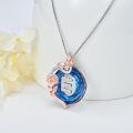 TOUPOP Sterling Silver Blue Crystal E Initial Rose Butterfly Necklace-0-5
