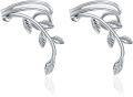 wholesale 925 Sterling Silver Leaf Vine Climbing Ear Cuffs for Women - Elegant Nature Inspired Jewelry-0-0