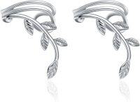 wholesale 925 Sterling Silver Leaf Vine Climbing Ear Cuffs for Women - Elegant Nature Inspired Jewelry-leaf ear cuff