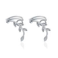 wholesale 925 Sterling Silver Leaf Vine Climbing Ear Cuffs for Women - Elegant Nature Inspired Jewelry-leaf ear cuff