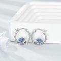 wholesale 925 Sterling Silver Blue Opal Turtle Hoop Earrings for Women Girls -0-2