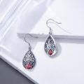 wholesale 925 Sterling Silver with Teardrop Birthstone Vintage Filigree Earrings-0-3