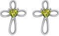 wholesale 925 Sterling Silver Purple Crystal Heart Infinity Cross Stud Earrings for Women Girls Christian  4367-0-5