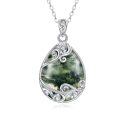 wholesale 925 Sterling Silver Filigree Teardrop Pendant Necklace for Women-0-47