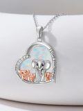 wholesale 925 Sterling Silver Elephant Family Pendant Necklace with 1-5 Cubs Mothers Day Gifts for Women-0-1