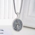wholesale 925 Sterling Silver Virgin Mary Pray for Us Medal Necklace Pendant-0-2