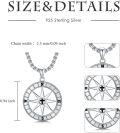 wholesale 925 Sterling Silver  Compass Pendant for Men with Cross and Beaded Chain - 24 inches Total Length-0-2
