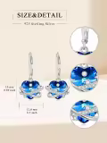 TOUPOP Sterling Silver Crystal Heart Earrings Gift for Women Mother Christmas-0-4