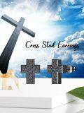 wholesale 925 Sterling Silver Cross Stud Earrings with Cubic Zirconia - Religious  for Her-0-11