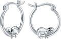 wholesale 925 Sterling Silver Hypoallergenic Sloth Huggie Hoop Earrings - Cute Animal Ear Cuffs for Women and Girls-0-0