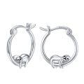 wholesale 925 Sterling Silver Cute Sloth Hoop Earrings-0-0