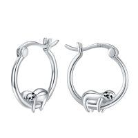 wholesale 925 Sterling Silver Cute Sloth Hoop Earrings-white gold plated sloth