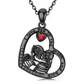 wholesale 925 Sterling Silver Heart Skull Pendant I Love You to the Moon and Back Gothic Valentine's Day Gift for Her-0-0