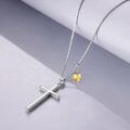 wholesale 925 Sterling Silver Cross Pendant With Blue Opal And Philippians Inscription-0-22