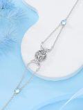 wholesale 925 Sterling Silver Celtic Knot Moon Phase Anklet with Blue Opal Beads and Swirl Design-0-3