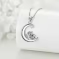 wholesale 925 Sterling Silver Sloth on Crescent Moon Star Charm Necklaces Wholesale - Adorable Gifts for Her-0-2