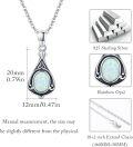 wholesale 925 Sterling Silver Opal Celtic Knot Teardrop Pendant Necklace-0-4
