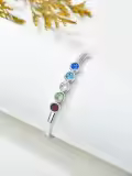 TOUPOP Sterling Silver Abalone Shell Open Cuff Bangle Bracelet-0-3
