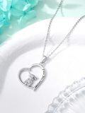wholesale 925 Sterling Silver Highland Cow Love You Forever Pendant Necklace-0-5