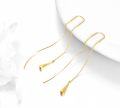 wholesale 14k Gold Threader Earrings Long Dangle Teardrop Tassel Ear Line s-0-2