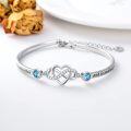 wholesale 925 Sterling Silver Blue Crystal Grandmother and Granddaughter Infinity Heart Bracelet-0-1