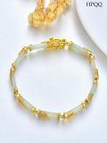 wholesale 18kt Gold Plated Sterling Silver Jade Bracelet for Women Fine Jewelry Gift-0-33
