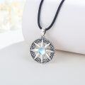 wholesale 925 Sterling Silver Moonstone Celtic Compass Star Pendant Necklace for Women and Men-0-3