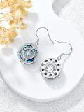 wholesale TOUPOP Birthstone Earrings For Women Sterling Silver Compass Dangle Earrings With Crystal Anniversary Birthday Jewelry Gifts For Her Wife Girlfriend -0-3