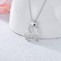 wholesale 925 Sterling Silver 2023 Graduation Cap & Heart Pendant Necklace for Women with Cubic Zirconia-0-3