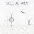 wholesale 925 Sterling Silver 3-Stone Cross Pendant Necklace for Women-0-4