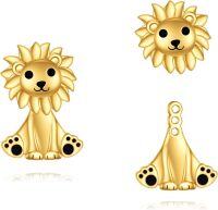 wholesale 925 Sterling Silver Lion Stud Earrings for Women Animal Gift Birthday Present-Lion