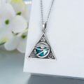 wholesale 925 Sterling Silver Triangle Turquoise Eye Pendant Necklaces Spiritual Protection s for Women and Men with 18+2 inch Chain-0-2