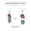 wholesale 925 Sterling Silver Green Agate Red Enamel Mushroom & Snail Pendant Necklace Gift for Her-0-4