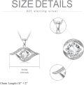 wholesale  Sterling Silver & Moissanite Evil Eye Necklace - 1ct Lab-Grown Diamond, IGI Certified, April Birthstone, 18 Chain-0-4